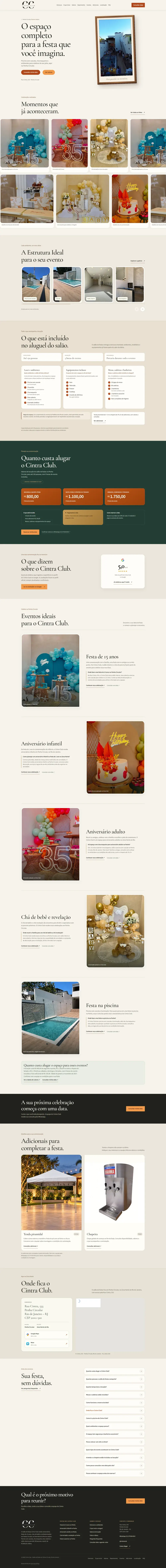 Site criado para Cintra Club — Espaço para festas